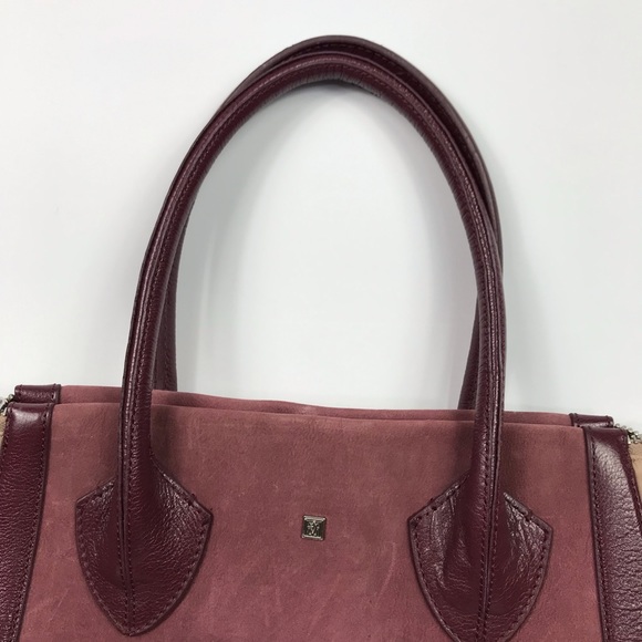 Pour La Victoire Madison Suede Leather Satchel Bag - Picture 3 of 8